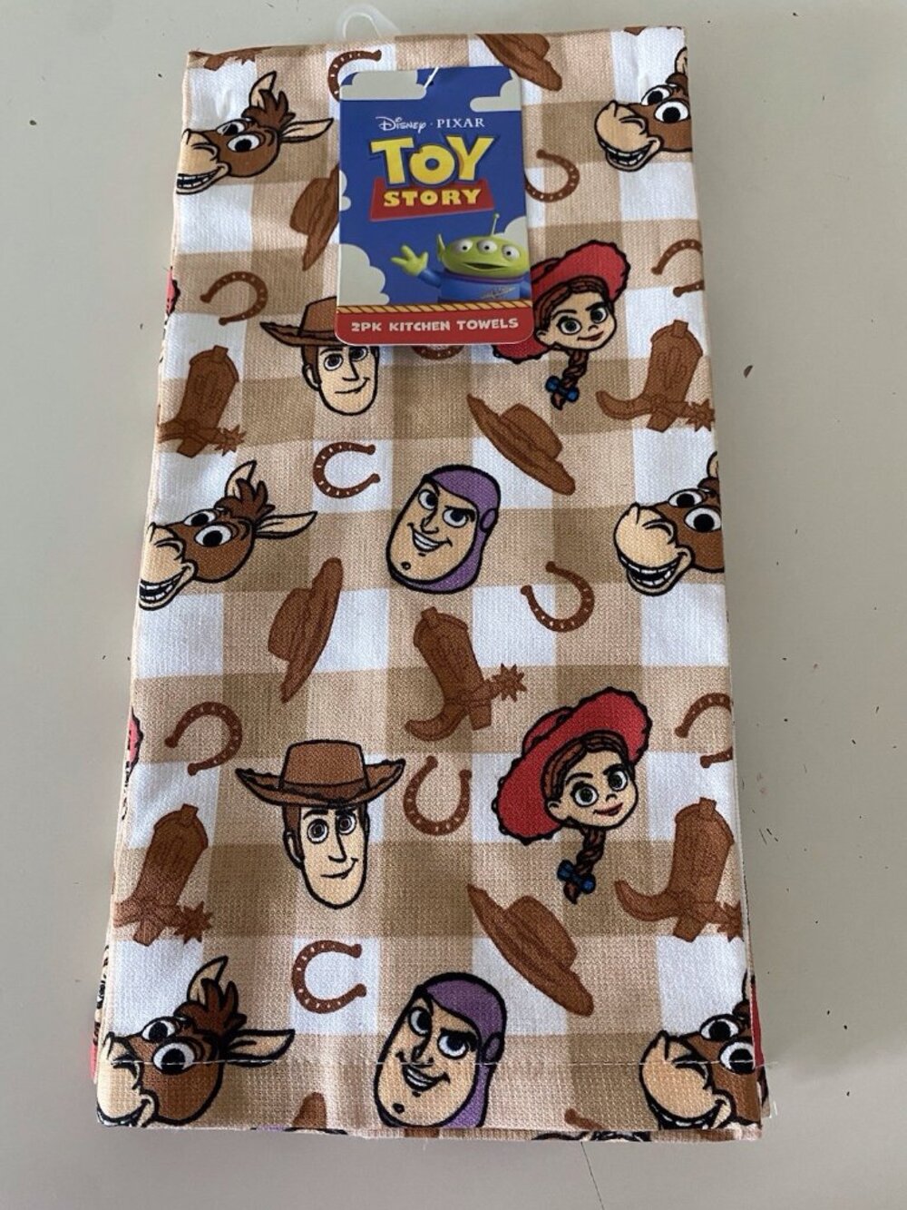 2 Pk PIXAR Toy Story Woody Buzz LightYear Jessie Bullseye Kitchen Towels 18”X28”